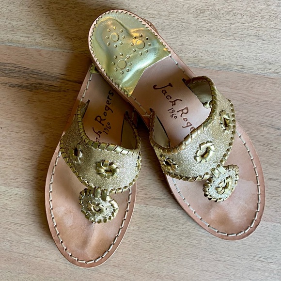 Jack Rogers Shoes - Classic Gold Platinum Jack Rogers sandals, 6.5
